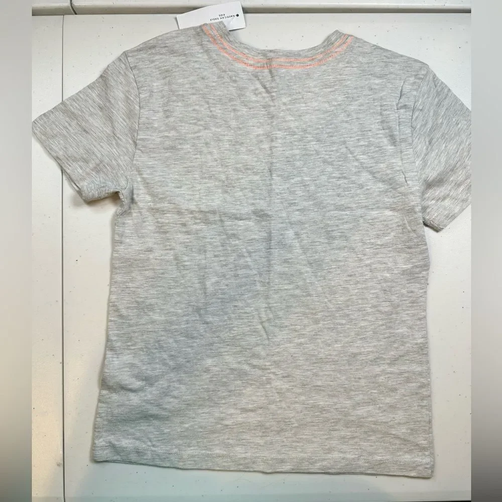 NWT American Eagle Unisex Gray Short Sleeve Graphic Tee Shirt Cali - Size 8